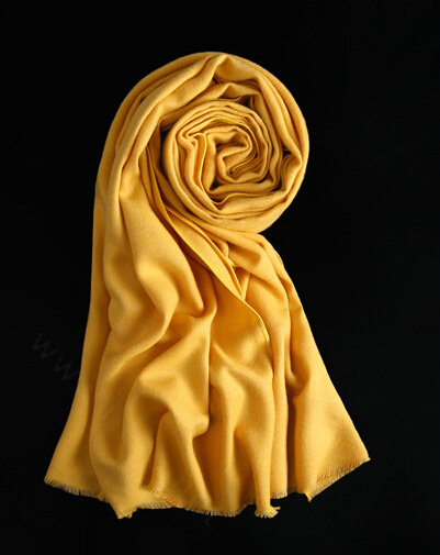 Colorful Unisex Scarf Shawl Winter Warm Cashmere Solid Panties 180*60CM - Yellow