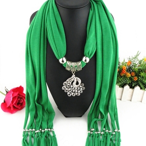 Cool Women Scarf Shawls Winter Warm Polyester Solid Scarves 180*40CM - Dark Green