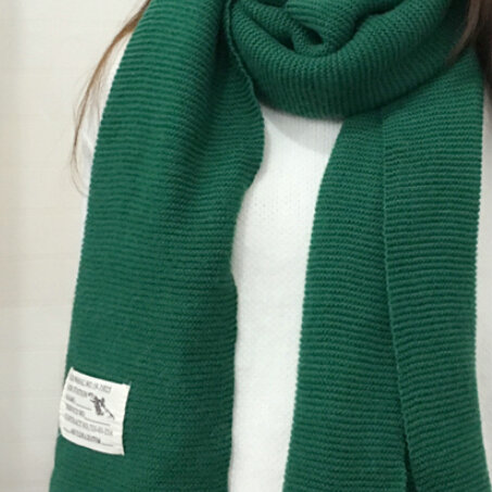 Cute Unisex Scarf Shawl Winter Warm Wool Solid Wraps 180*60CM - Green