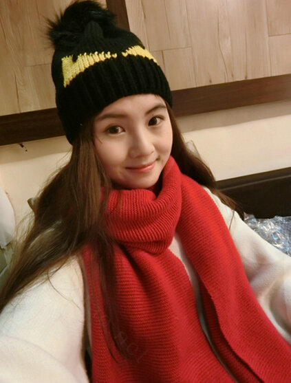 Cute Unisex Scarf Shawl Winter Warm Wool Solid Wraps 180*60CM - Red