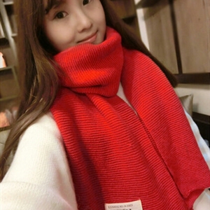 Cute Unisex Scarf Shawl Winter Warm Wool Solid Wraps 180*60CM - Red