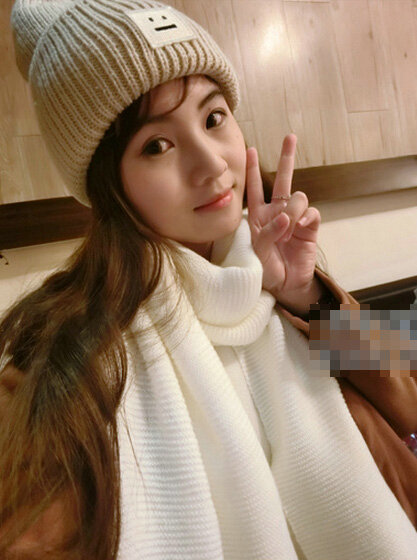 Cute Unisex Scarf Shawl Winter Warm Wool Solid Wraps 180*60CM - White