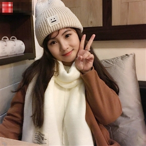 Cute Unisex Scarf Shawl Winter Warm Wool Solid Wraps 180*60CM - White