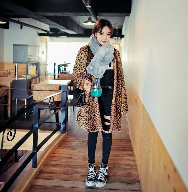 Cute Women Scarf Shawl Winter Warm Worsted Solid Wraps 100*20CM - Grey