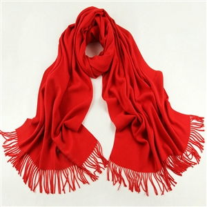 Exquisite Scarf Shawls Winter Warm Cashmere Solid Wholesale 200*60CM - Red