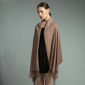 Fashion Tassels Women Scarf Shawl Winter Warm Cashmere Solid Panties 200*60CM - Khaki