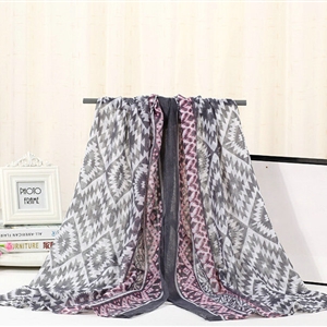 Fashion Women Print Bamboo Fiber Scarves Wraps Scarf Shawl 180*90CM - Grey