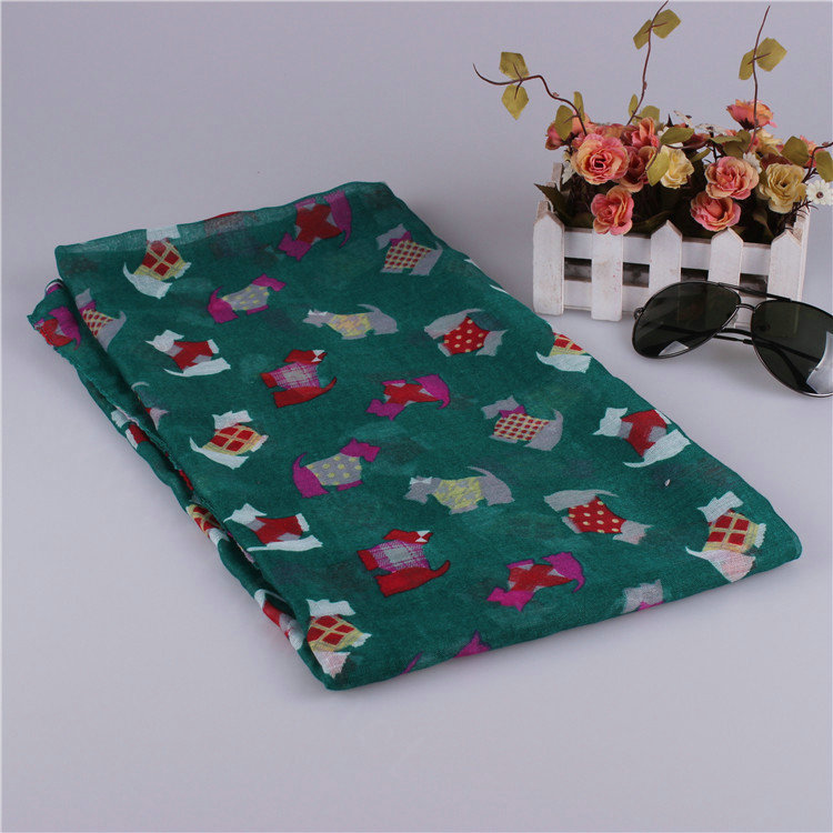 Fashion Women Scarf Print Animal Bamboo Fiber Scarves Wraps 180*90CM - Green