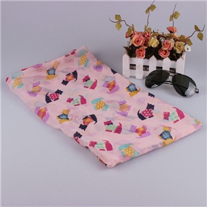 Fashion Women Scarf Print Animal Bamboo Fiber Scarves Wraps 180*90CM - Pink