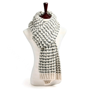 Fluffy Scarf Shawls Striped Women Winter Warm Wool Solid Scarves 200*80CM - Black
