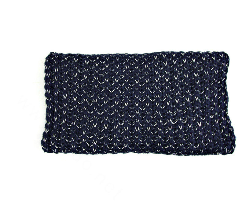 Fluffy Scarf Shawls Striped Women Winter Warm Wool Solid Scarves 200*80CM - Blue