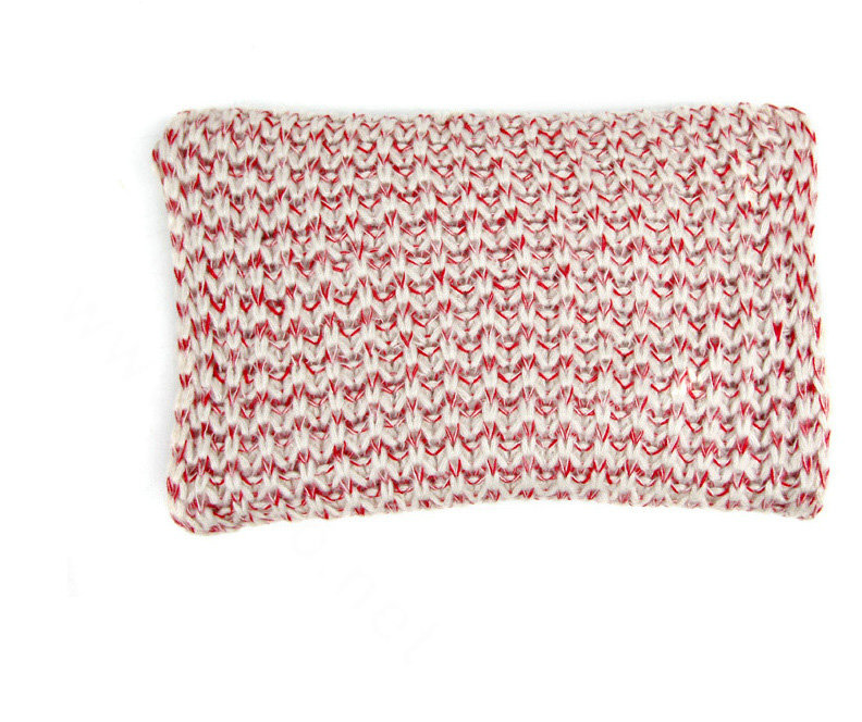 Fluffy Scarf Shawls Striped Women Winter Warm Wool Solid Scarves 200*80CM - Red