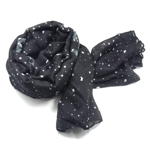 Free Women Scarf Polka Dot Bamboo Fiber Scarves Wraps 180*100CM - Black