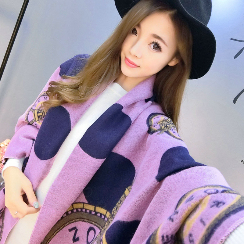 Geometric Women Pashmina Shawls Dot Cashmere Warm Scarves Wraps 185*68CM - Pink