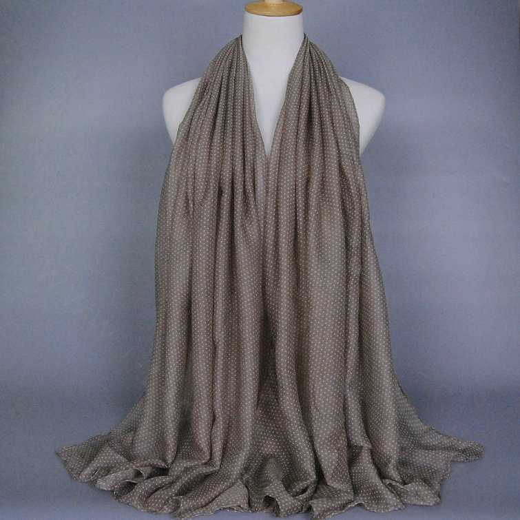 Good Solid Women Scarf Dot Bamboo Fiber Warm Scarves Wraps 180*95CM - Beige