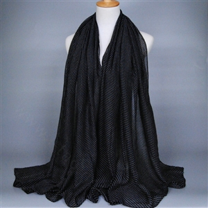 Good Solid Women Scarf Dot Bamboo Fiber Warm Scarves Wraps 180*95CM - Black