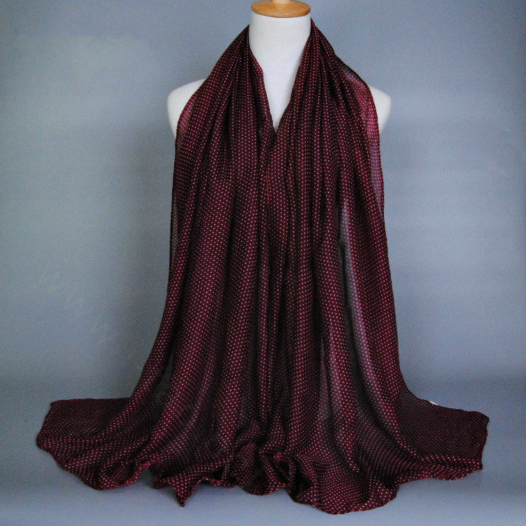 Good Solid Women Scarf Dot Bamboo Fiber Warm Scarves Wraps 180*95CM - Dark Red
