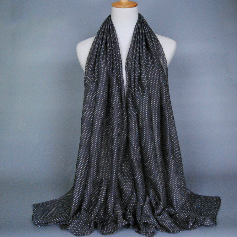 Good Solid Women Scarf Dot Bamboo Fiber Warm Scarves Wraps 180*95CM - Grey