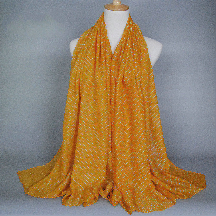 Good Solid Women Scarf Dot Bamboo Fiber Warm Scarves Wraps 180*95CM - Yellow