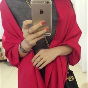 Pashmina Women Scarf Shawl Cashmere Warm Winter Solid Scarves 190*70CM - Dark Red