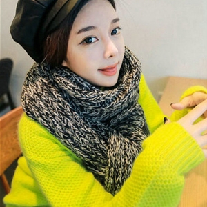 Patchwork Unisex Scarf Shawls Winter Warm Mohair Solid Scarves 190*40CM - Grey