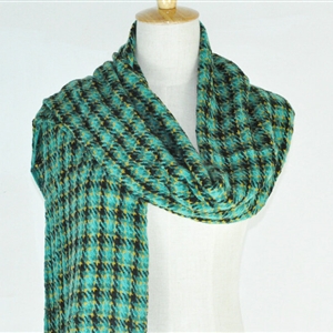 Plaid Scarf Shawls Pashmina Women Winter Warm Wool Solid Scarves 200*50CM - Green