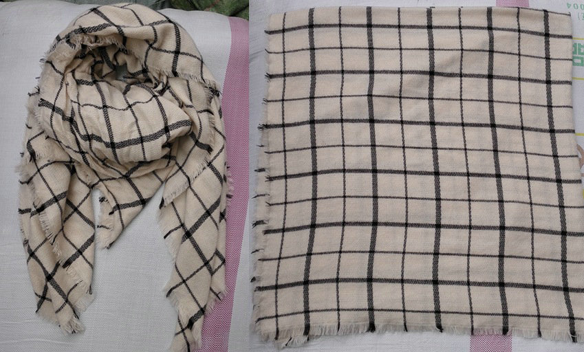 Plaid Scarf Shawls Women Winter Warm Cashmere Solid Wholesale 140*140CM - Beige