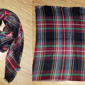 Plaid Scarf Shawls Women Winter Warm Cashmere Solid Wholesale 140*140CM - Blue