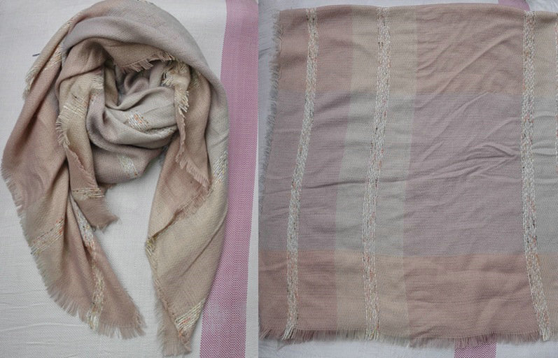 Plaid Scarf Shawls Women Winter Warm Cashmere Solid Wholesale 140*140CM - Pink