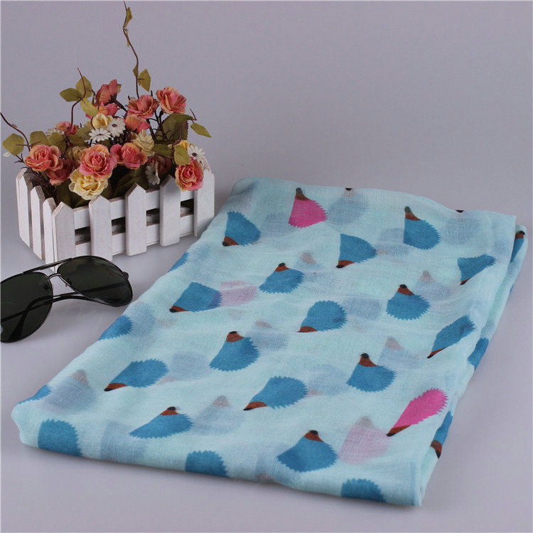 Pretty Chiffon Scarf Shawls Winter Women Polka Dot Print Solid Scarves 180*90CM - Blue