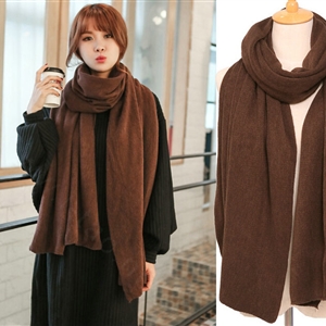 Pretty Unisex Scarf Shawl Winter Warm Cashmere Solid Panties 220*60CM - Coffee