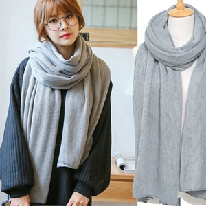 Pretty Unisex Scarf Shawl Winter Warm Cashmere Solid Panties 220*60CM - Grey