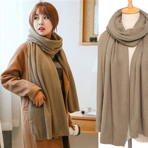 Pretty Unisex Scarf Shawl Winter Warm Cashmere Solid Panties 220*60CM - Khaki