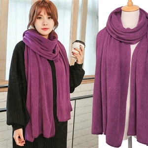 Pretty Unisex Scarf Shawl Winter Warm Cashmere Solid Panties 220*60CM - Violet