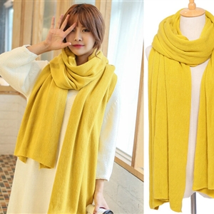 Pretty Unisex Scarf Shawl Winter Warm Cashmere Solid Panties 220*60CM - Yellow
