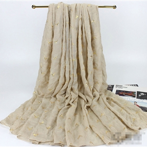 Print Fawn Women Pashmina Shawl Winter Warm Cotton Solid Panties 190*150CM - Beige