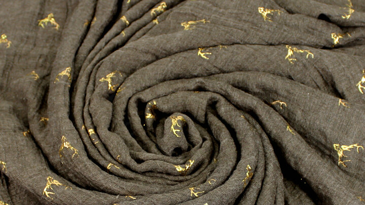 Print Fawn Women Pashmina Shawl Winter Warm Cotton Solid Panties 190*150CM - Brown