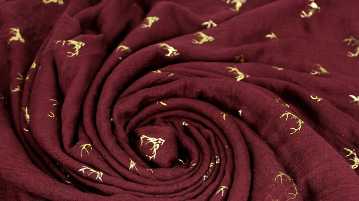 Print Fawn Women Pashmina Shawl Winter Warm Cotton Solid Panties 190*150CM - Mauve