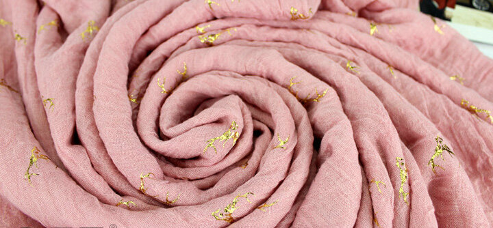 Print Fawn Women Pashmina Shawl Winter Warm Cotton Solid Panties 190*150CM - Pink