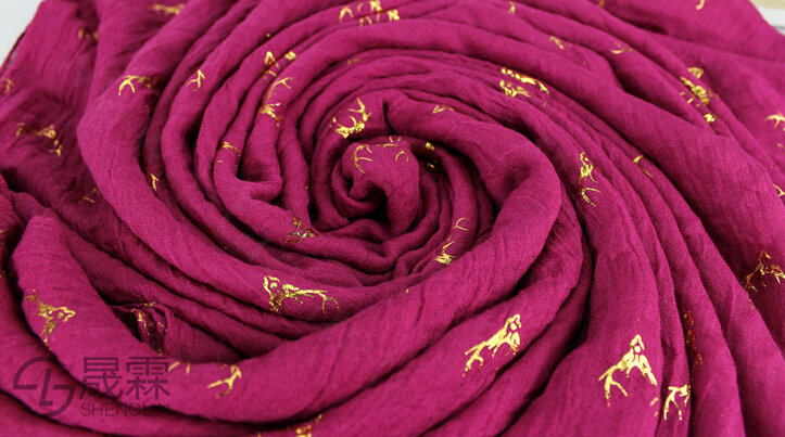 Print Fawn Women Pashmina Shawl Winter Warm Cotton Solid Panties 190*150CM - Rose