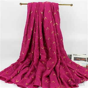 Print Fawn Women Pashmina Shawl Winter Warm Cotton Solid Panties 190*150CM - Rose