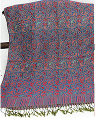 Print Scarf Shawls Women Pashmina Winter Warm Cotton Panties 170*70CM - Blue