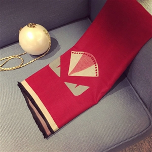 Print Scarf Shawls Women Winter Warm Cashmere Scarves Reverse 196*68CM - Red