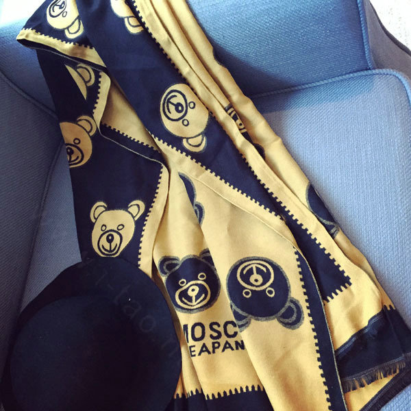 Print Scarf Shawls Women Winter Warm Cashmere Scarves Reverse 196*68CM - Yellow