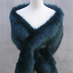 Quality Bridal Fur Scarf Shawls Women Winter Warm Solid Panties 165*30CM - Blackish Green