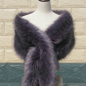 Quality Bridal Fur Scarf Shawls Women Winter Warm Solid Panties 165*30CM - Dark Grey