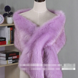 Quality Bridal Fur Scarf Shawls Women Winter Warm Solid Panties 165*30CM - Purple