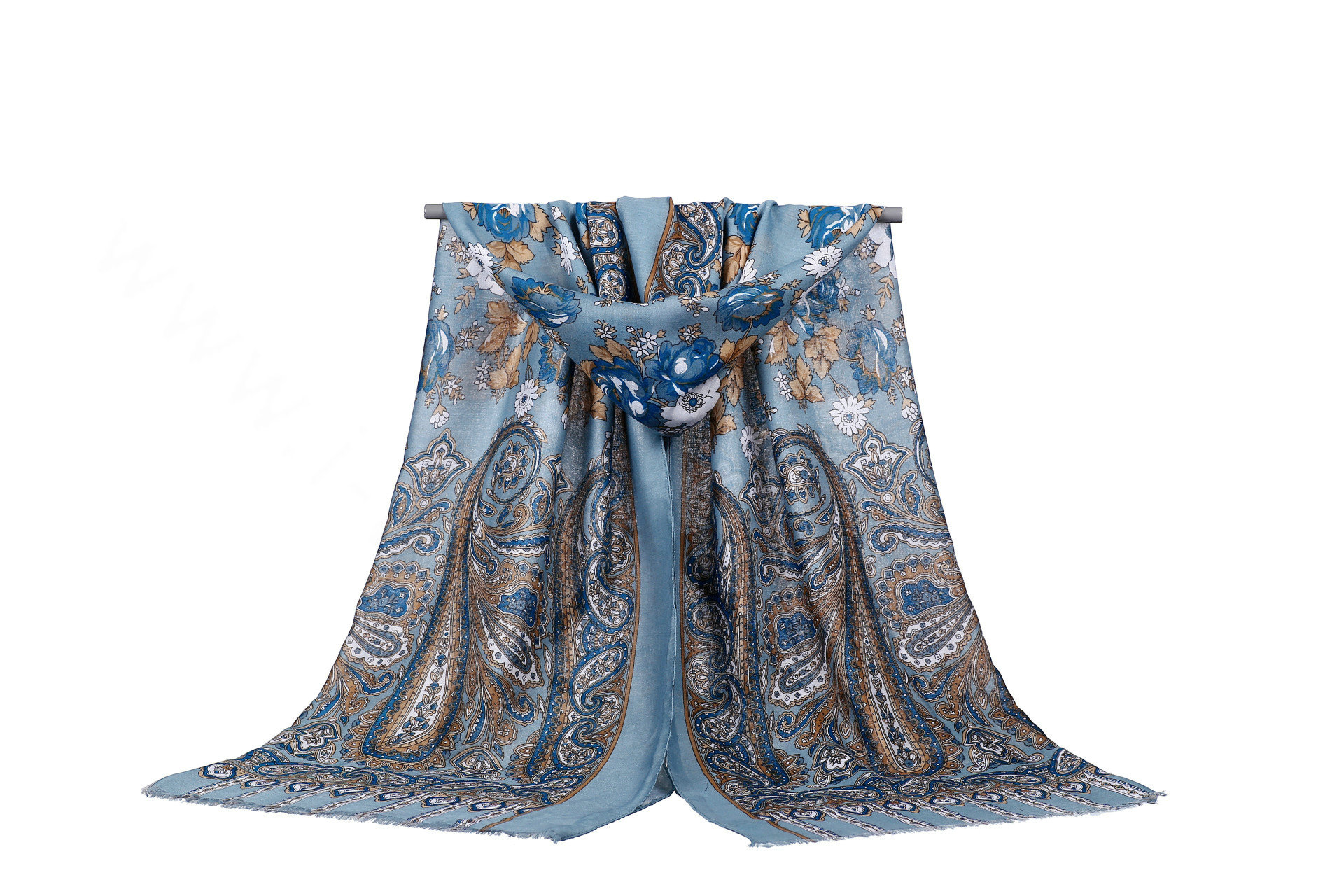 Unique Print Scarf Shawls Women Winter Warm Cotton Panties 180*90CM - Grey
