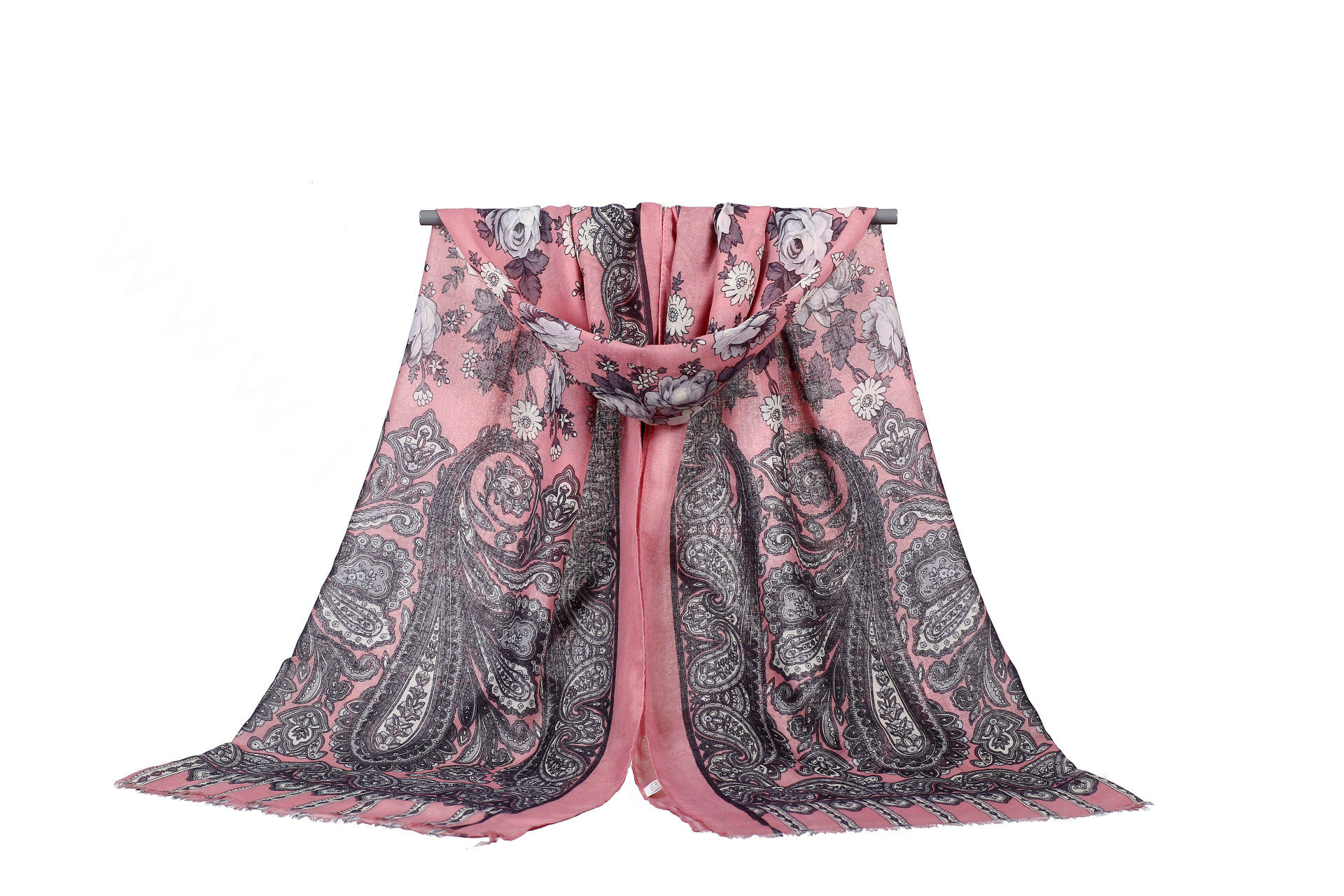 Unique Print Scarf Shawls Women Winter Warm Cotton Panties 180*90CM - Pink