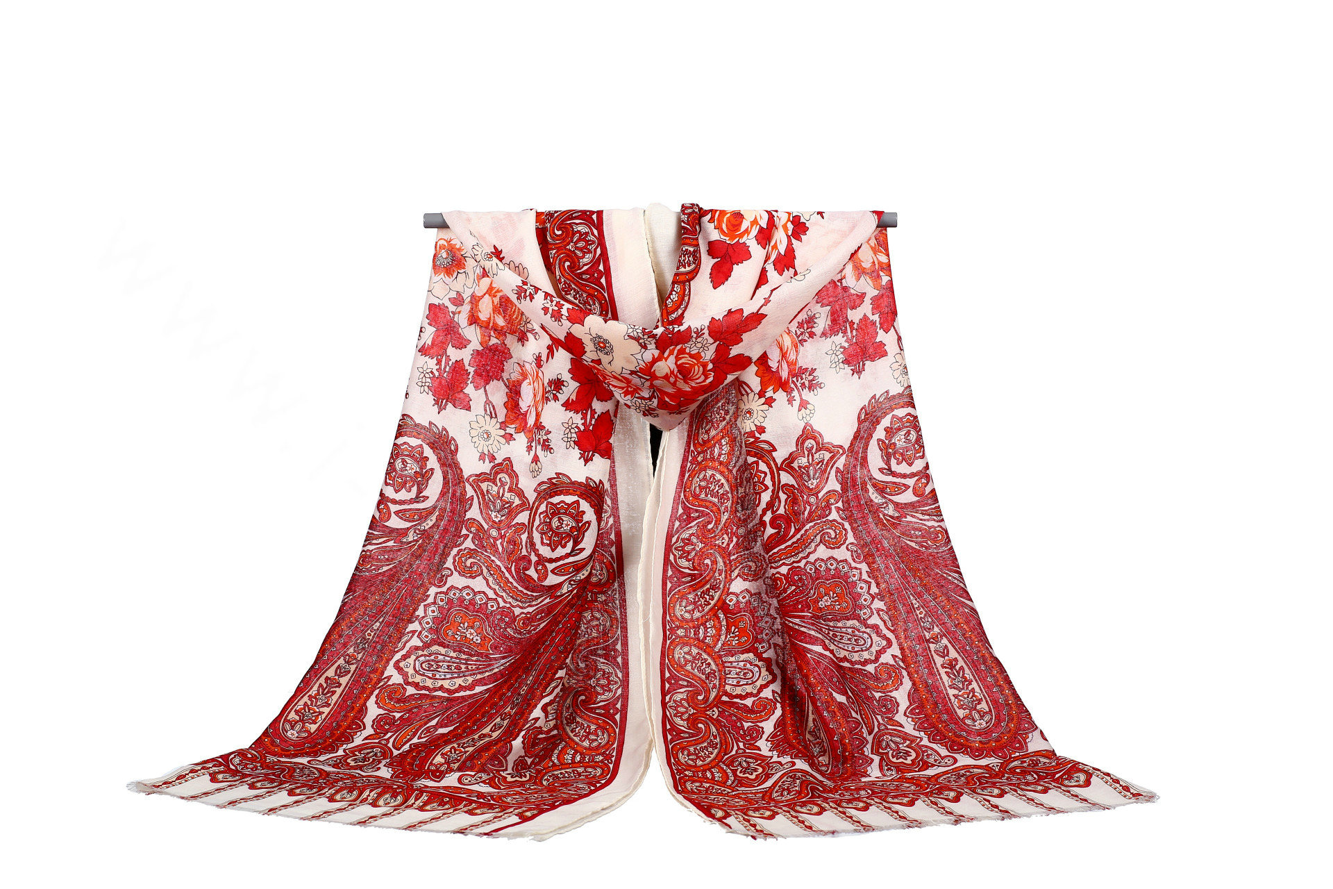 Unique Print Scarf Shawls Women Winter Warm Cotton Panties 180*90CM - Red